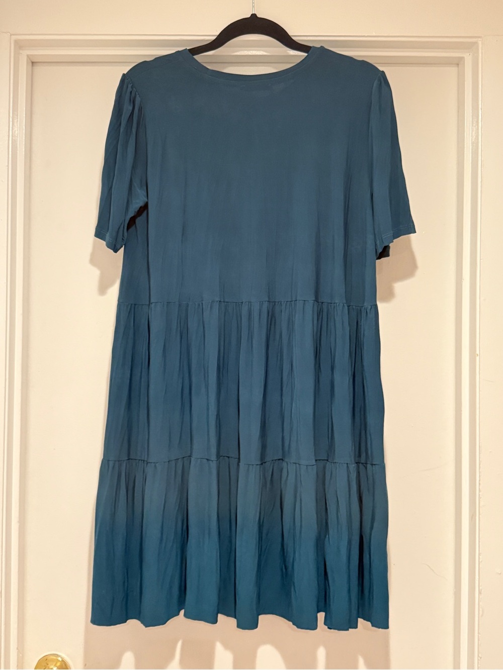 Zara Teal Tiered Babydoll Mini Dress Size M - Picture 3 of 3